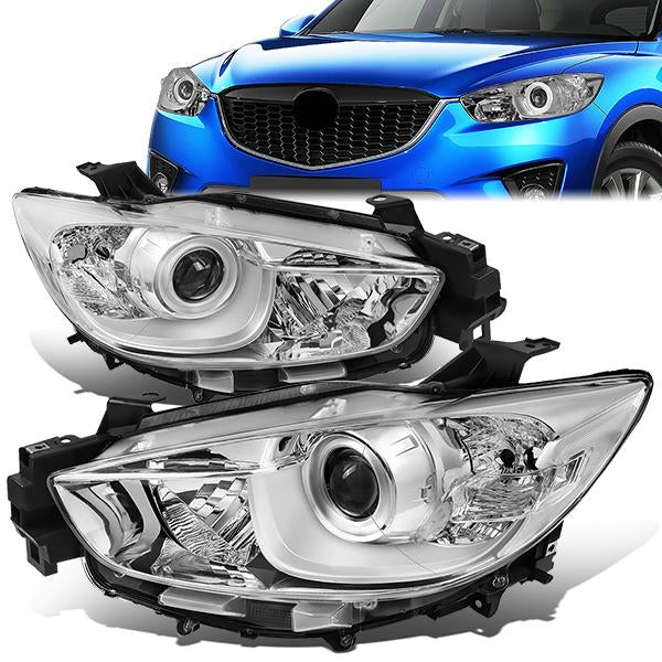 Nuvision Lighting, 13-16 Mazda CX-5 CX5 Projector Headlights - Chrome Housing Clear Corner