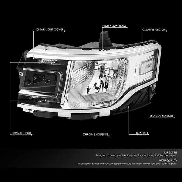 Nuvision Lighting, 13-19 Ford Flex Chrome Housing Clear Corner Headlights