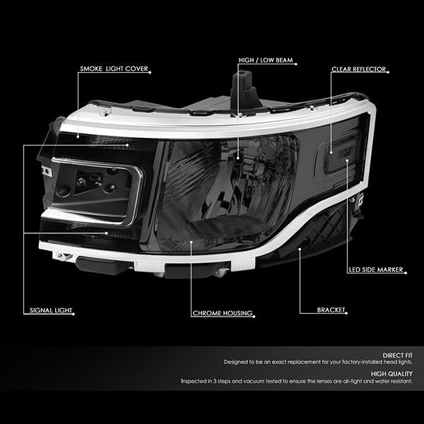 Nuvision Lighting, 13-19 Ford Flex Smoked Housing Clear Corner Headlights