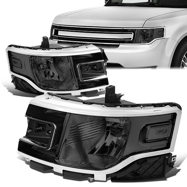 Nuvision Lighting, 13-19 Ford Flex Smoked Housing Clear Corner Headlights