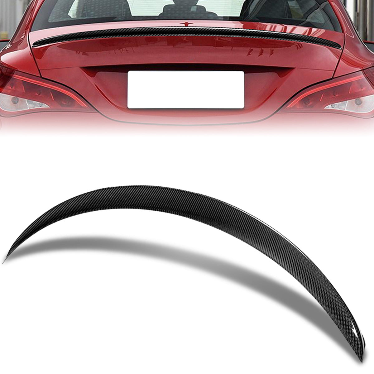 Stay Tuned Performance, 13-19 Mercedes-Benz CLA200 CLA250 CLA45 AMG P-Type Rear Trunk Lid Spoiler - Carbon Fiber