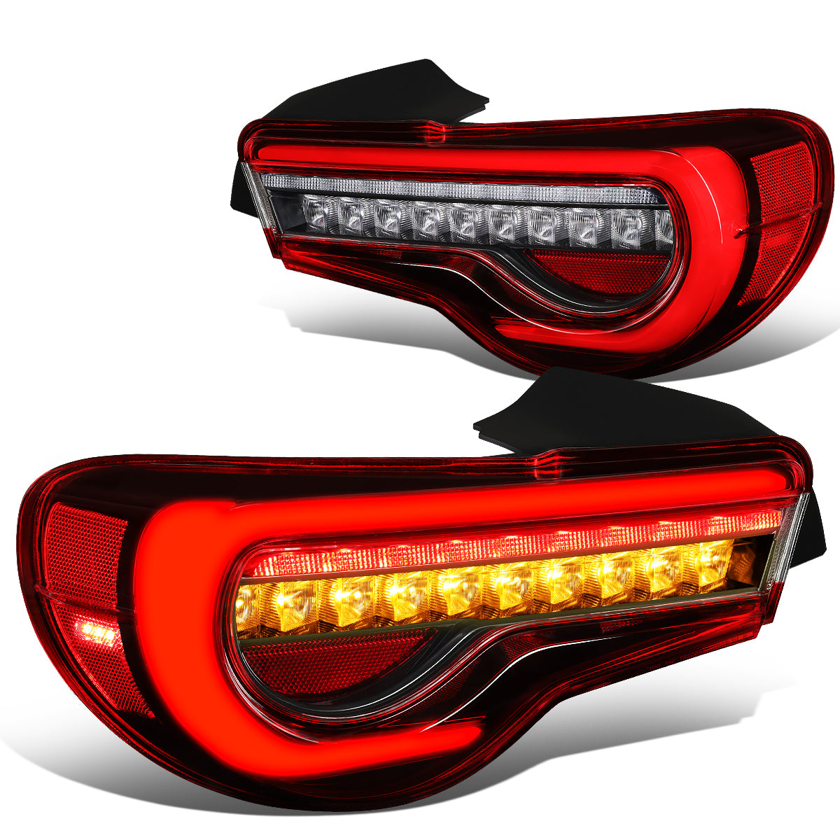 Nuvision Lighting, 13-19 Subaru BRZ Scion FR-S Toyota 86 LED Bar+Sequential Turn Signal Tail Lights - Red