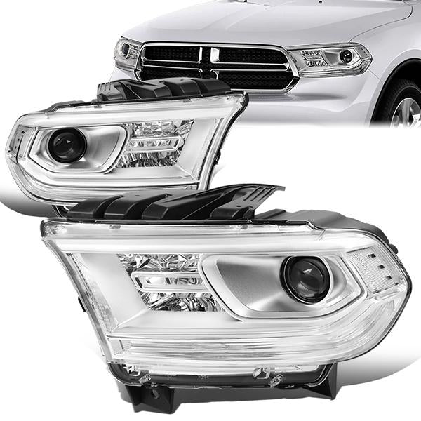 Nuvision Lighting, 14-19 Dodge Durango Projector Headlight - Chrome Housing Clear Corner