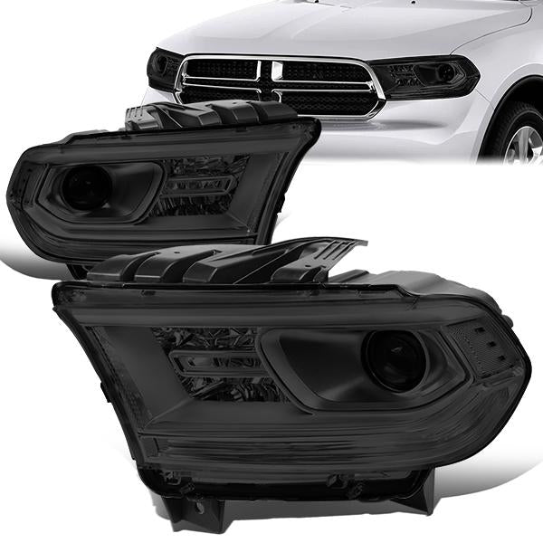 Nuvision Lighting, 14-19 Dodge Durango Projector Headlight - Smoked Housing Clear Corner