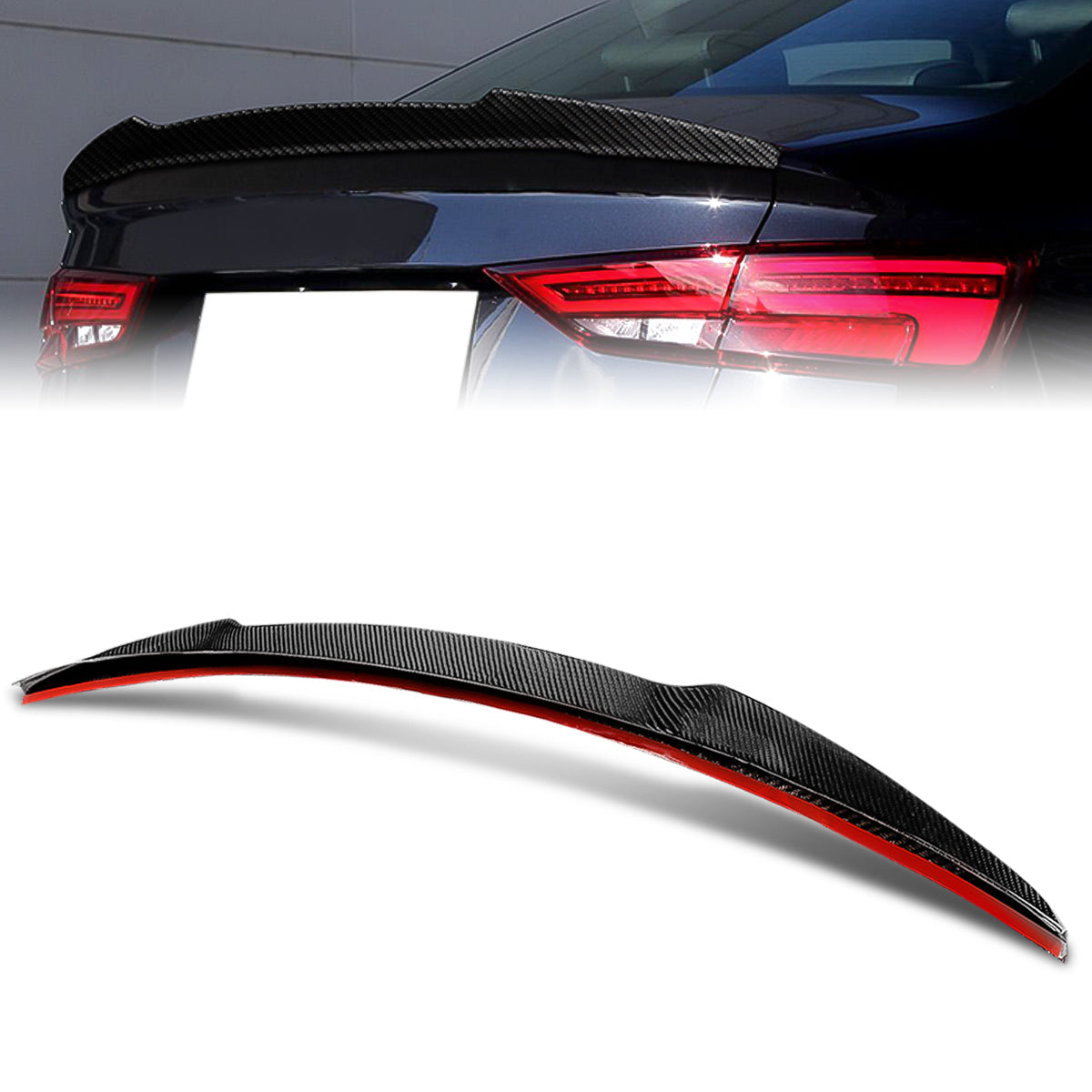 Stay Tuned Performance, 14-20 Audi A3 Quattro / RS3 / S3 Sedan V-Type Trunk Lid Spoiler - Carbon Fiber