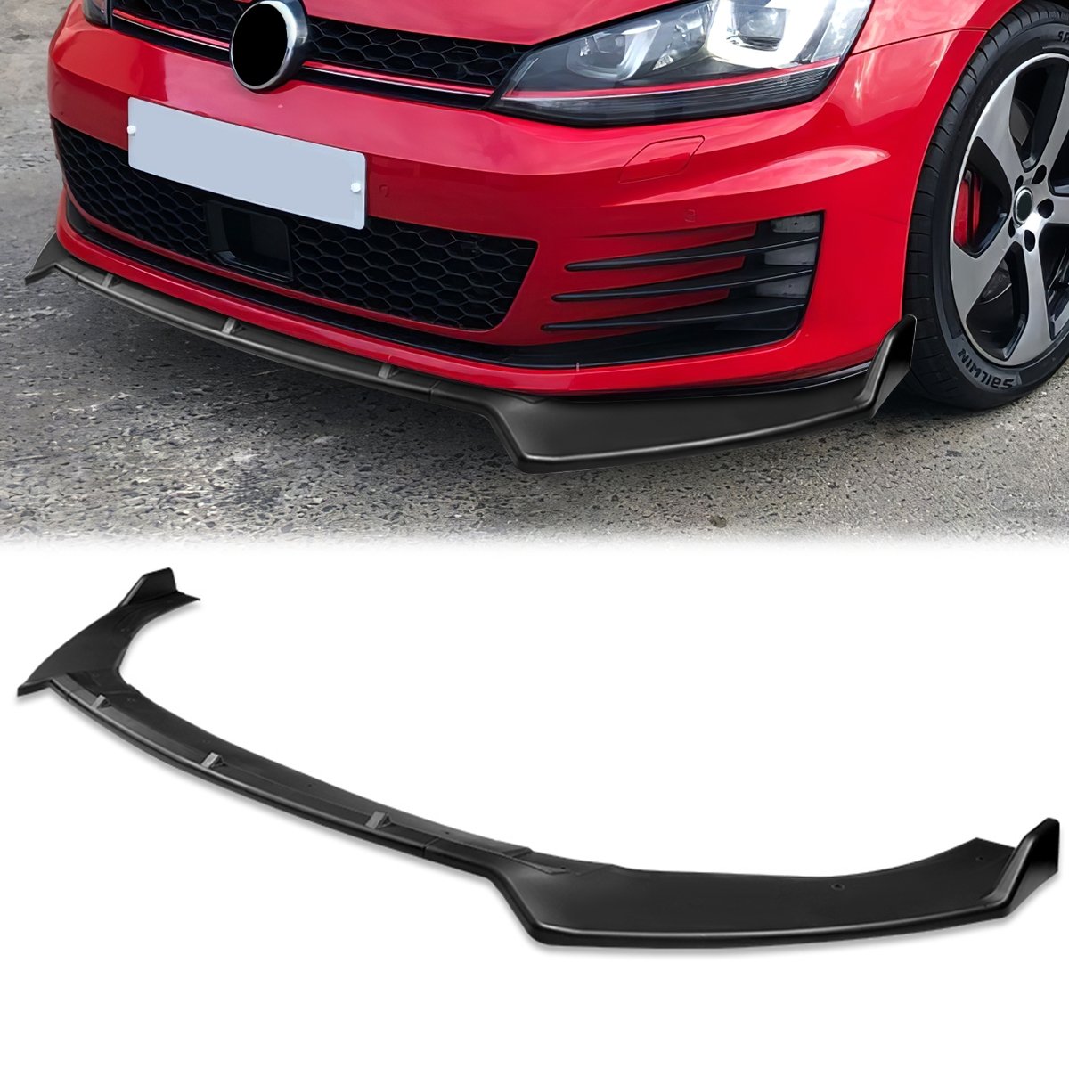 Stay Tuned Performance, 14-20 Volkswagen Golf GTI/ R/ R-Line Front Bumper Lip - 3 Pieces Design [Matte Black]