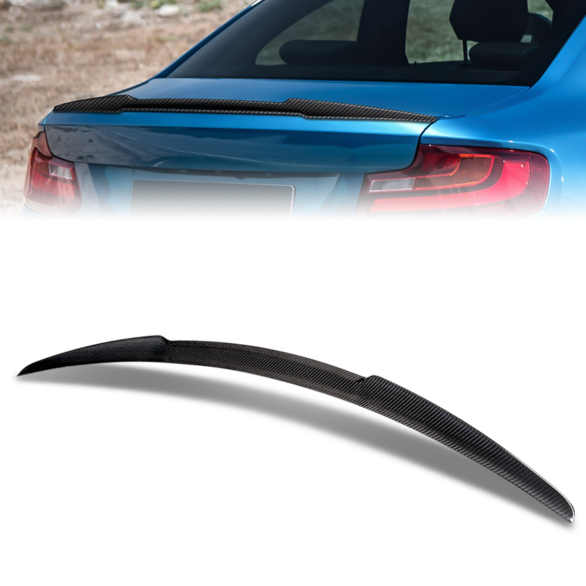 Stay Tuned Performance, 14-21 BMW 2-Series F22 Coupe V-Style Duck Bill Trunk Lid Spoiler - Carbon Fiber