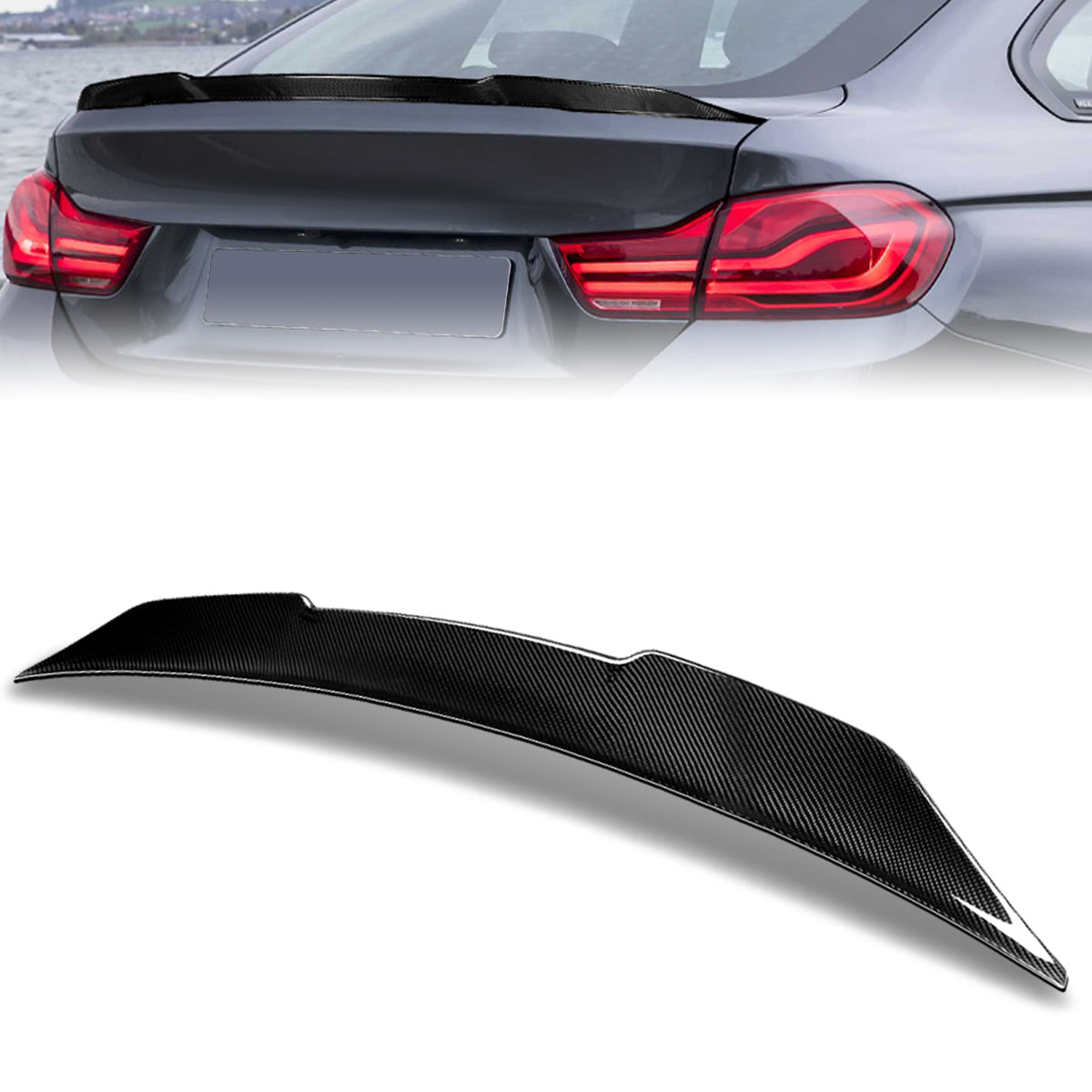 Stay Tuned Performance, 15-16 BMW 435i 428i 16-20 420i 430i F36 Gran Coupe PSM-Style Rear Trunk Lid Spoiler - Carbon Fiber