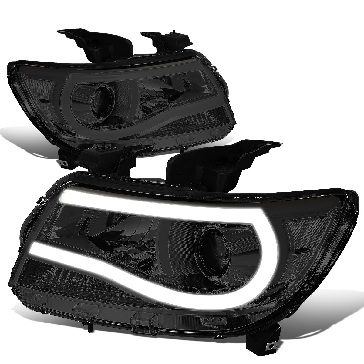 Nuvision Lighting, 15-17 Chevy Colorado LED DRL Projector Headlights - Smoked Housing Clear Corner