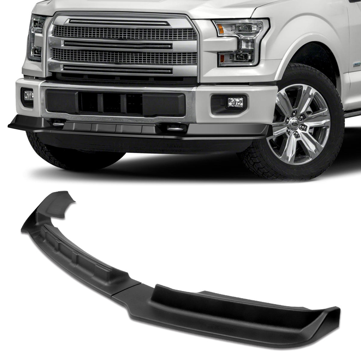 Stay Tuned Performance, 15-17 Ford F-150 STP-Style Front Bumper Lip - Matte Black