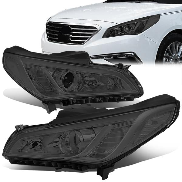 Nuvision Lighting, 15-17 Hyundai Sonata Projector Headlights - Smoked Housing Clear Corner