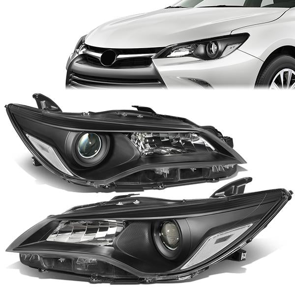 Nuvision Lighting, 15-17 Toyota Camry Projector Headlights - Black Housing Clear Corner