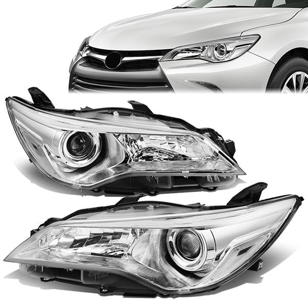 Nuvision Lighting, 15-17 Toyota Camry Projector Headlights - Chrome Housing Clear Corner