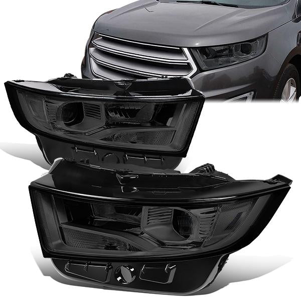 Nuvision Lighting, 15-18 Ford Edge Projector Headlight - Smoked Housing Clear Corner