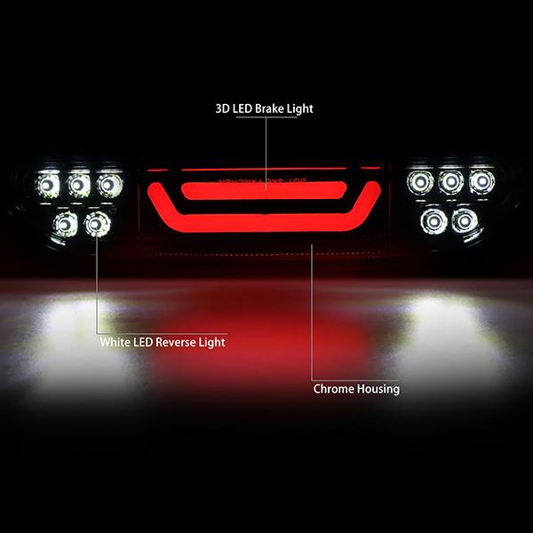 Nuvision Lighting, 15-18 Ford Mustang LED Bar 3rd Brake Light+Reverse Lamp - Clear Lens