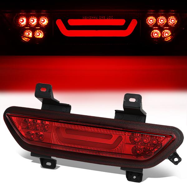 Nuvision Lighting, 15-18 Ford Mustang LED Bar 3rd Brake Light+Reverse Lamp - Red Lens