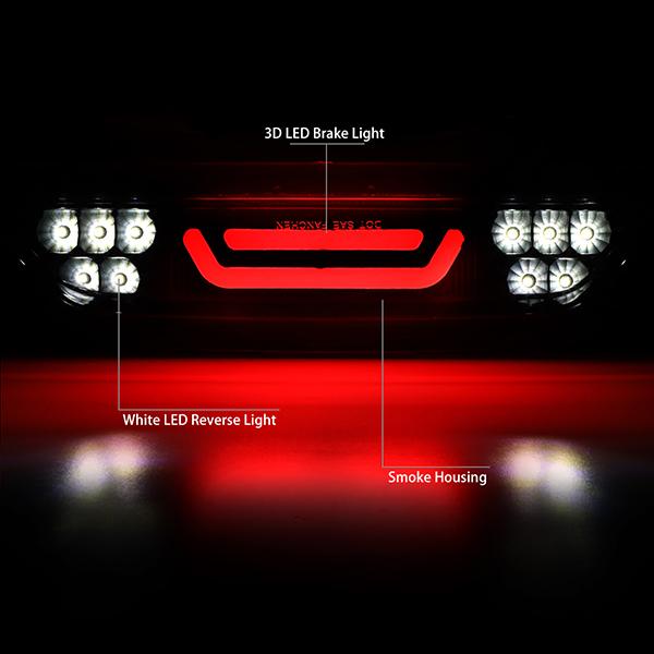 Nuvision Lighting, 15-18 Ford Mustang LED Bar 3rd Brake Light+Reverse Lamp - Tinted Lens