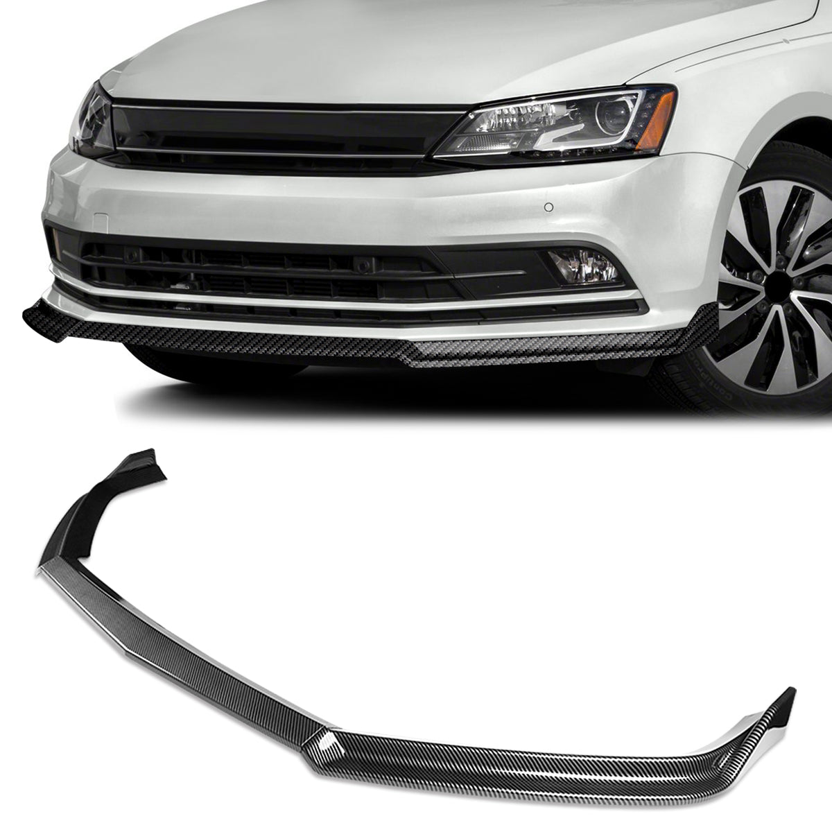 Stay Tuned Performance, 15-18 Volkswagen Jetta STP-Style Front Bumper Lip - Carbon Fiber Look