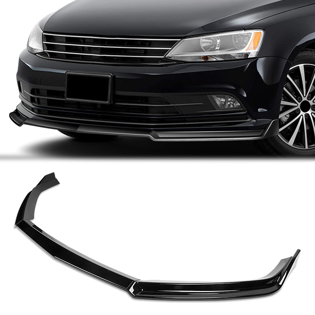 Stay Tuned Performance, 15-18 Volkswagen Jetta STP-Style Front Bumper Lip - Glossy Black