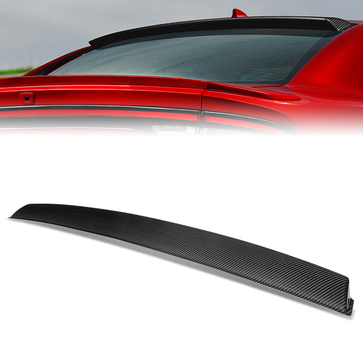 Stay Tuned Performance, 15-21 Dodge Charger Rear Window Roof Spoiler - Carbon Fiber