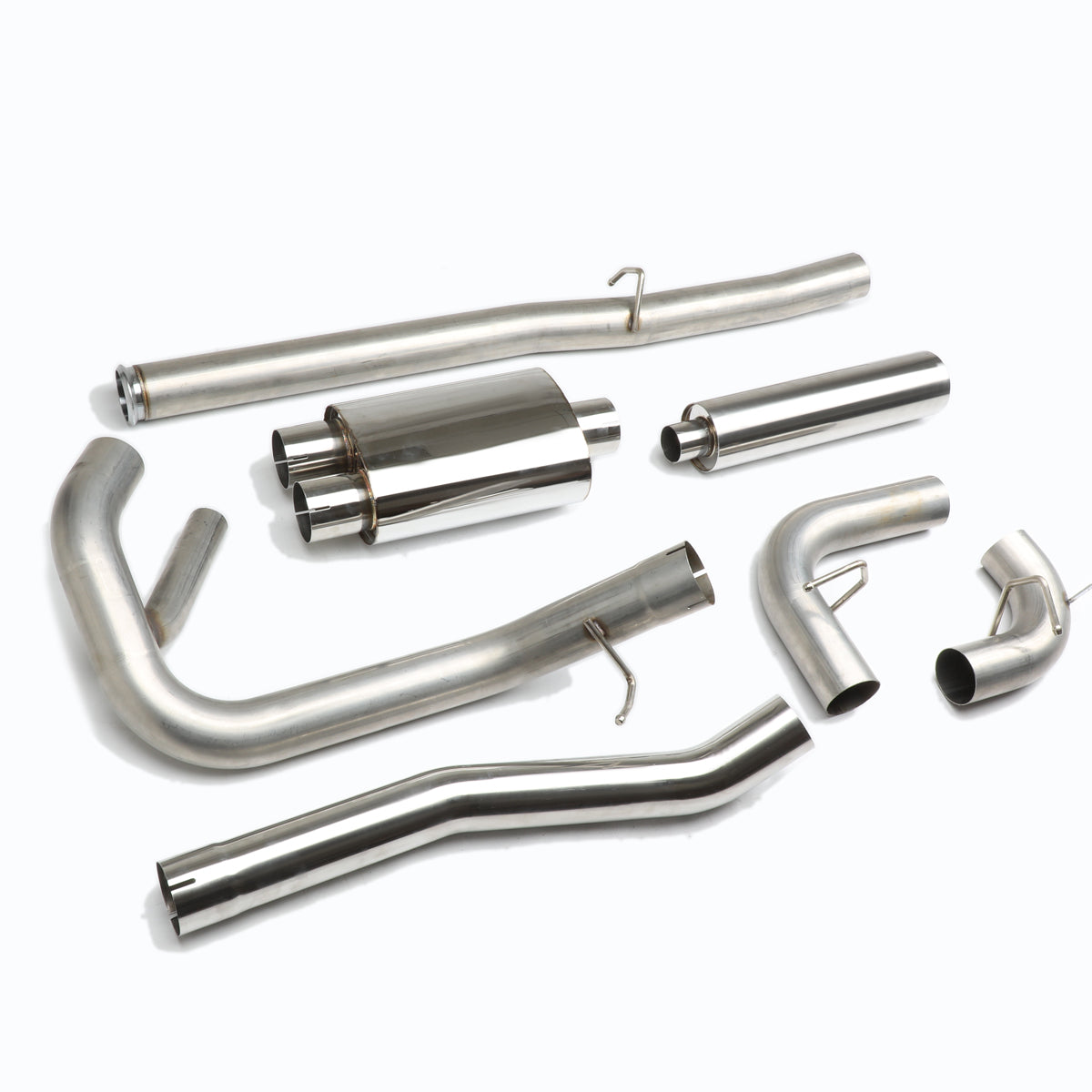 J2 Engineering, 16-18 Ford Focus RS 3 in. OD Catback Exhaust System w/Muffler - Stainless Steel