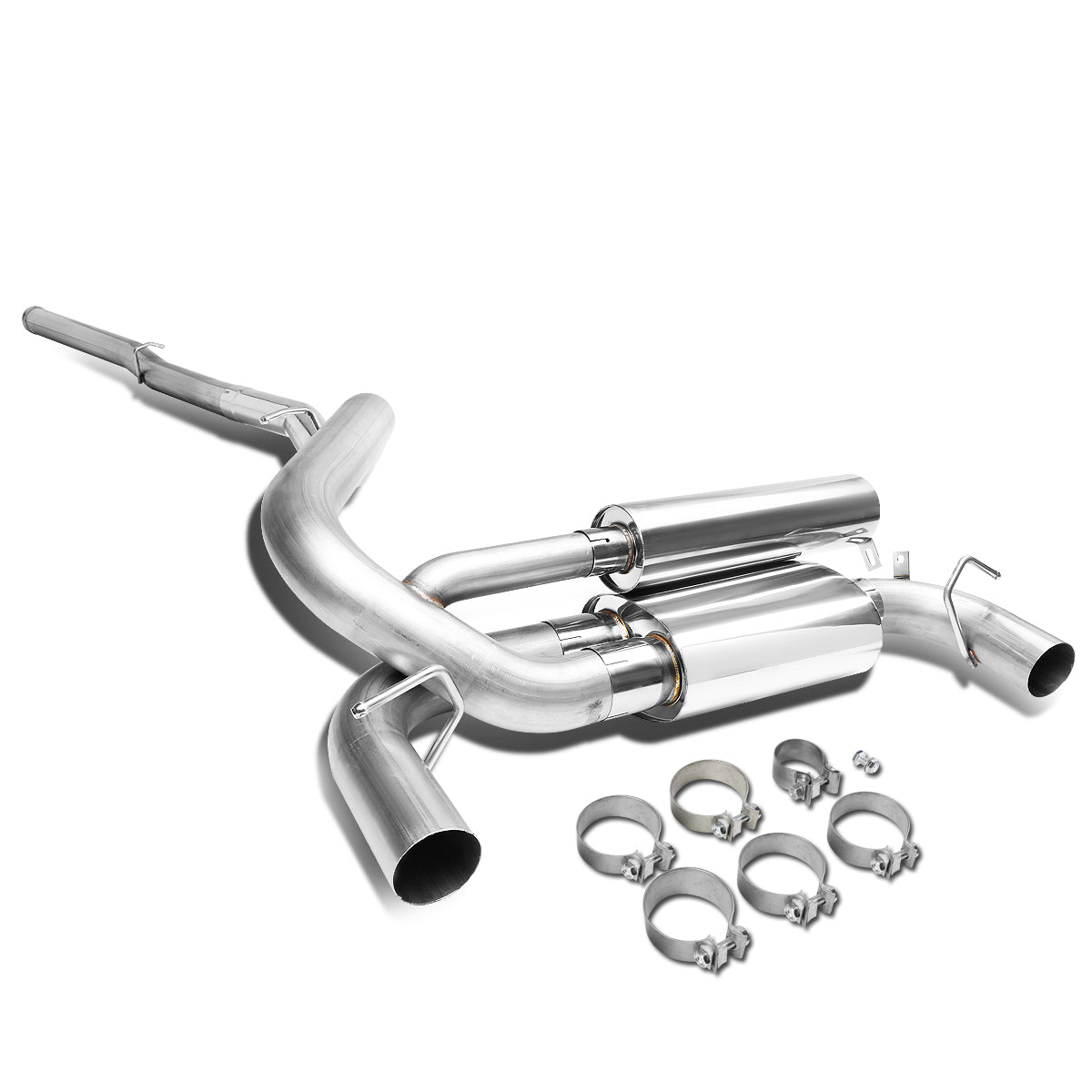 J2 Engineering, 16-18 Ford Focus RS 3 in. OD Catback Exhaust System w/Muffler - Stainless Steel