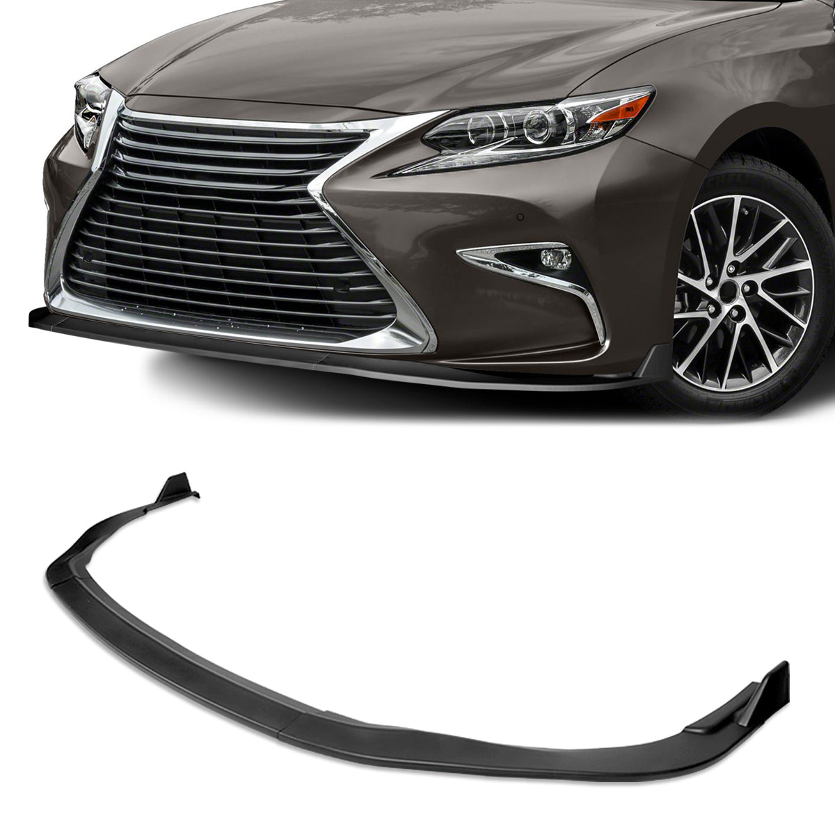 Stay Tuned Performance, 16-18 Lexus ES300H ES350 Sport Style Front Bumper Lip - Matte Black