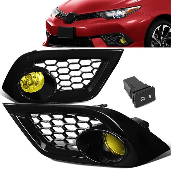 DNA Motoring, 16-18 Scion Toyota iM Amber Lens Fog Lights - w/Bezel+Switch+Bulbs