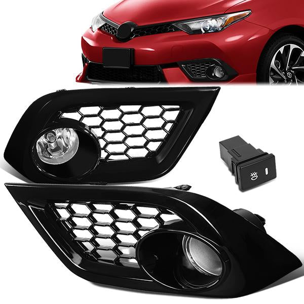 DNA Motoring, 16-18 Scion Toyota iM Clear Lens Fog Lights - w/Bezel+Switch+Bulbs