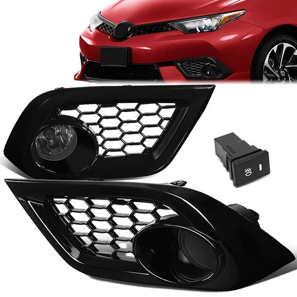 DNA Motoring, 16-18 Scion Toyota iM Smoked Lens Fog Lights - w/Bezel+Switch+Bulbs