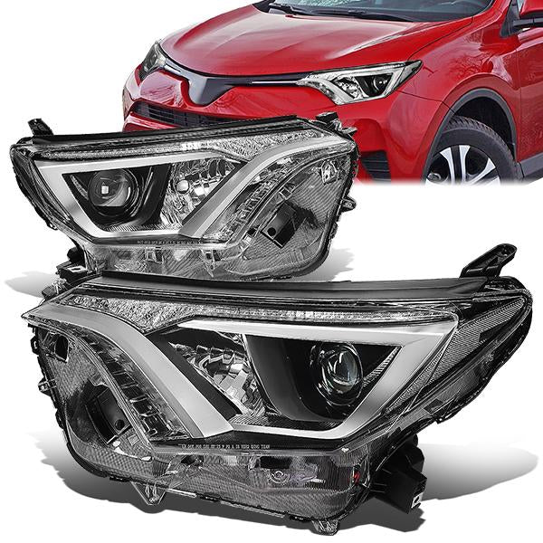 Nuvision Lighting, 16-18 Toyota RAV4 Projector Headlights - Chrome Housing Clear Corner