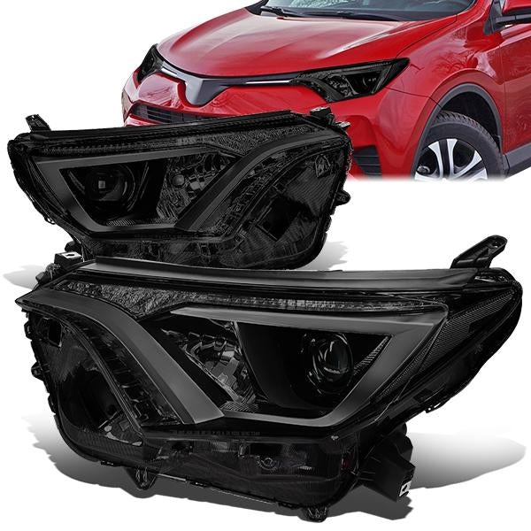 Nuvision Lighting, 16-18 Toyota RAV4 Projector Headlights - Smoked Housing Clear Corner