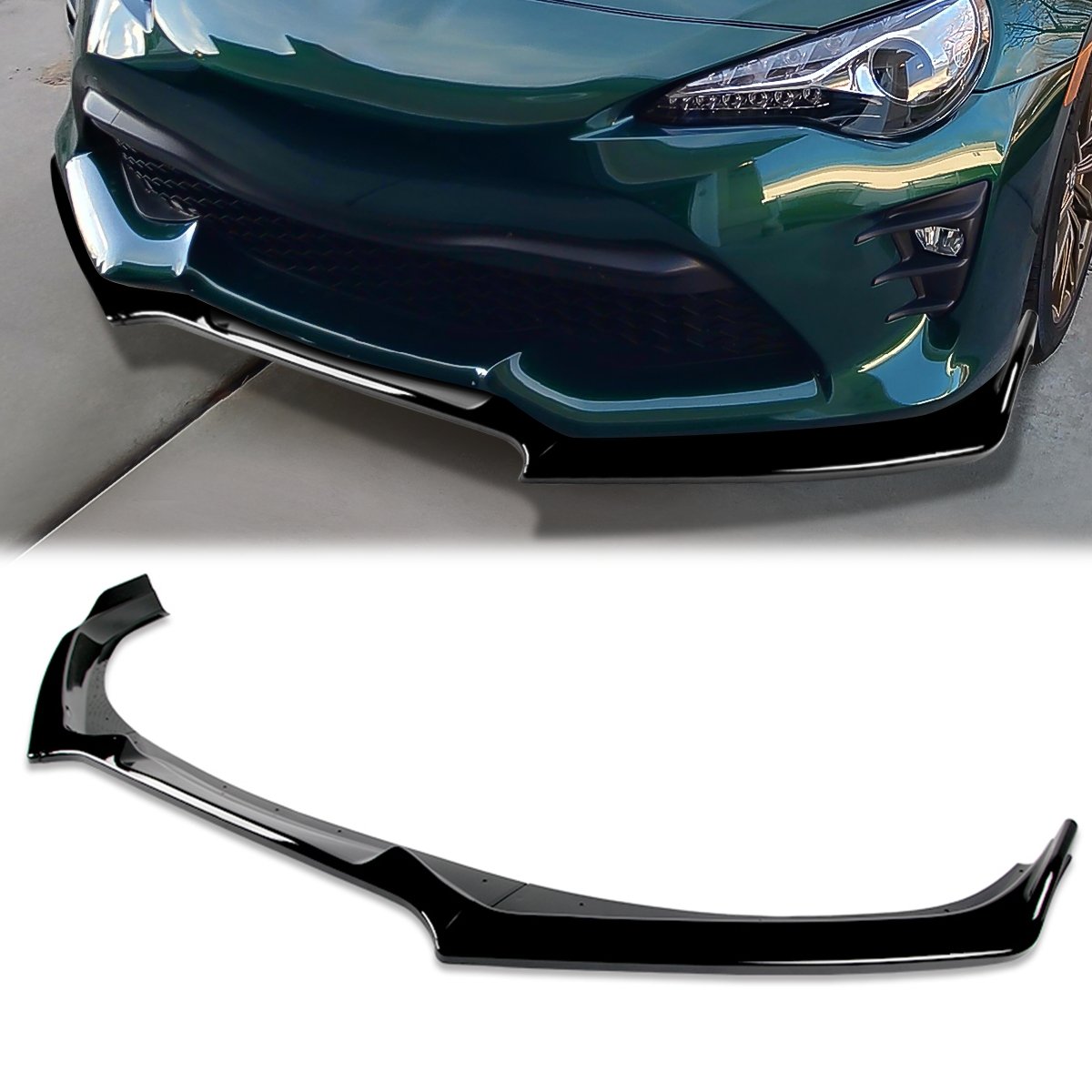 Stay Tuned Performance, 17-20 Toyota 86 Front Bumper Lip - 3 Pieces CS-Style Design [Gloss Black]