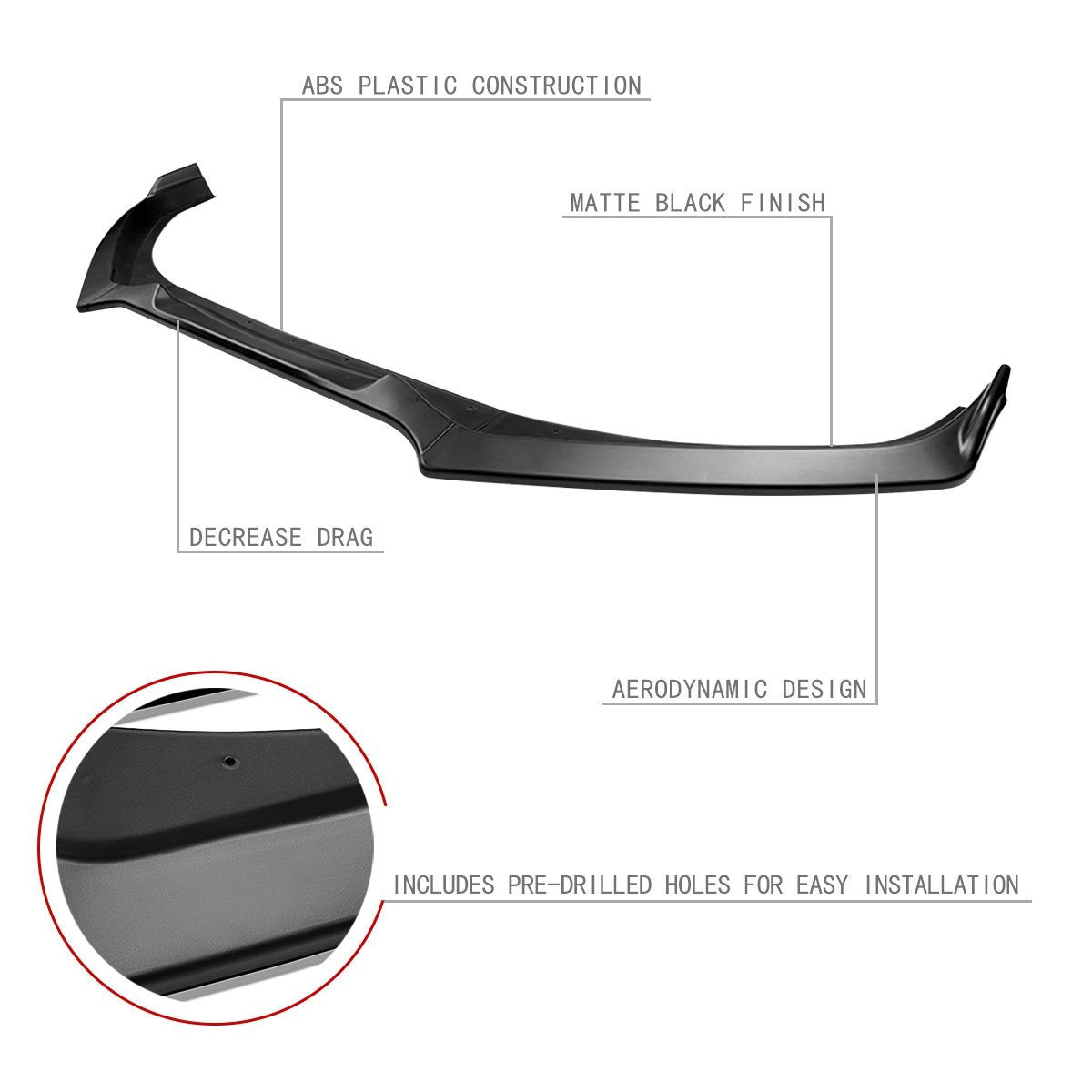 Stay Tuned Performance, 17-20 Toyota 86 Front Bumper Lip - 3 Pieces CS-Style Design [Matte Black]