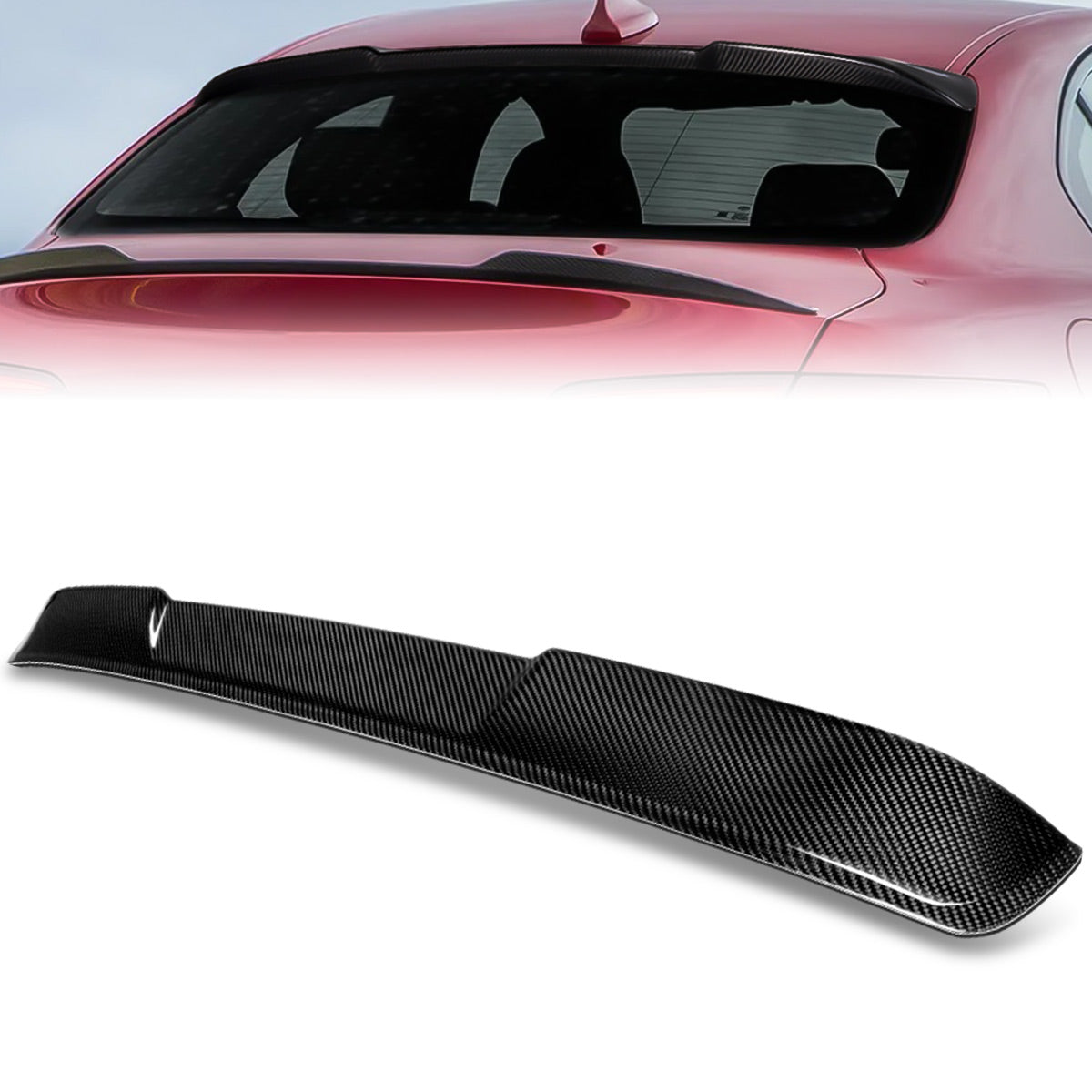 Stay Tuned Performance, 17-21 Alfa Romeo Giulia STP Style Rear Window Windshield Roof Spoiler - Carbon Fiber