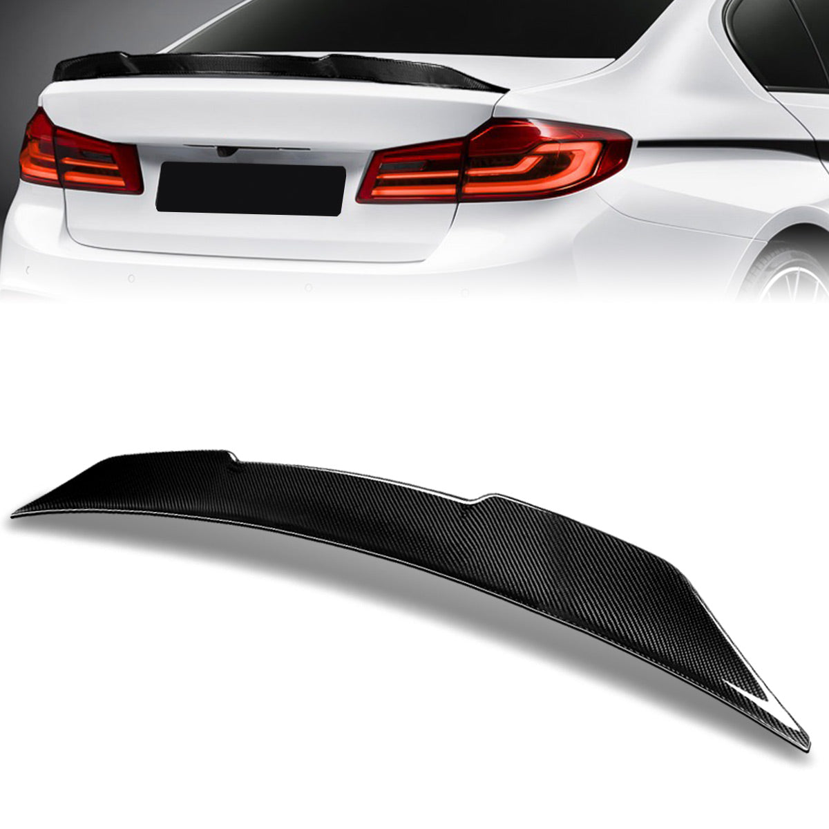 Stay Tuned Performance, 17-21 BMW 530i 540i 550i M5 G30 Sedan PSM-Style Duckbill Rear Trunk Lid Spoiler - Carbon Fiber