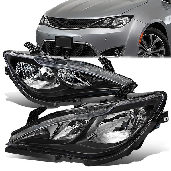 Nuvision Lighting, 17-23 Chrysler Pacifica Headlight - without Quad Lamps - Black Housing