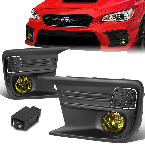 DNA Motoring, 18-19 Subaru WRX Amber Lens Fog Lights - w/Bezel+Switch+Bulbs