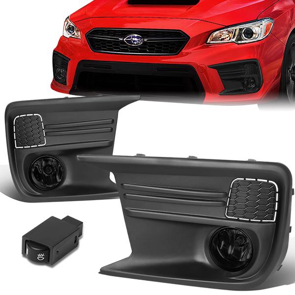 DNA Motoring, 18-19 Subaru WRX Smoked Lens Fog Lights - w/Bezel+Switch+Bulbs