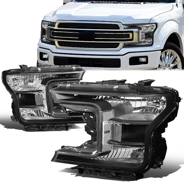 Nuvision Lighting, 18-20 Ford F-150 Headlight - Black Housing Clear Corner