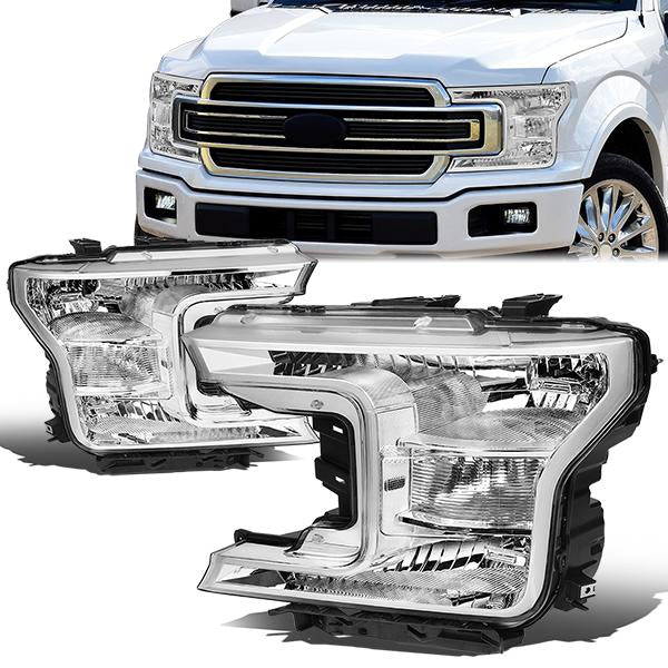 Nuvision Lighting, 18-20 Ford F-150 Headlight - Chrome Housing Clear Corner