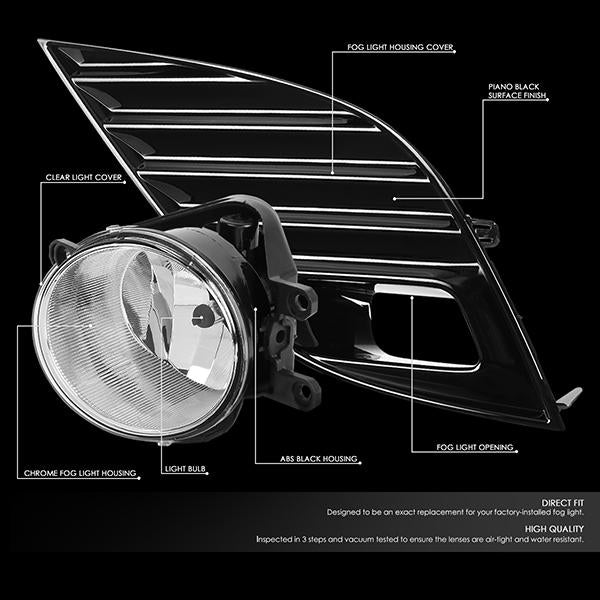 DNA Motoring, 18-20 Toyota Camry SE/XSE Clear Lens Fog Lights - w/Bezel+Switch+Bulbs