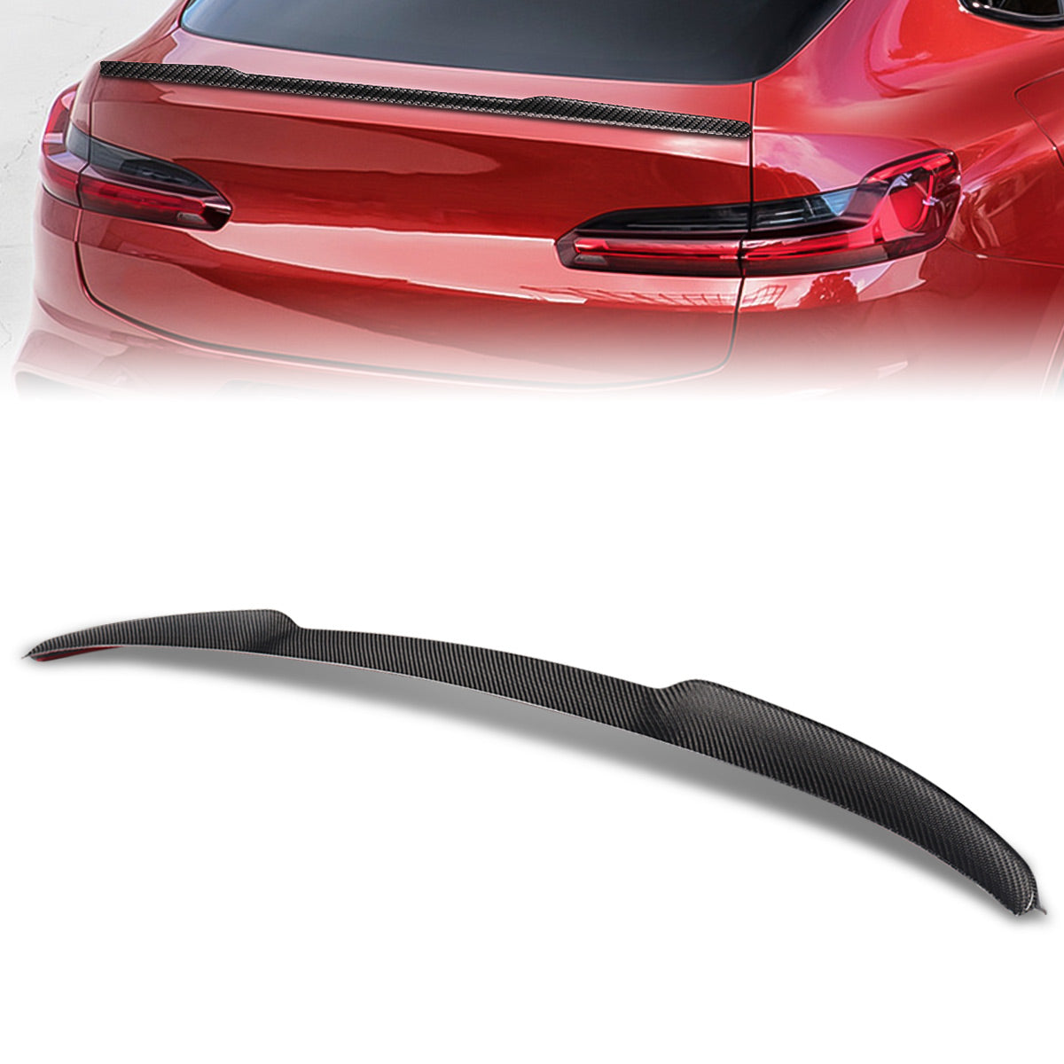 Stay Tuned Performance, 18-21 BMW X4 G02 V-Style Duck Bill Trunk Lid Spoiler - Carbon Fiber