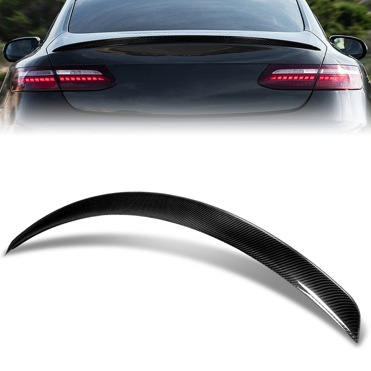 Stay Tuned Performance, 18-21 Mercedes-Benz E300 E450 E53 AMG-Type Rear Trunk Lid Spoiler - Carbon Fiber