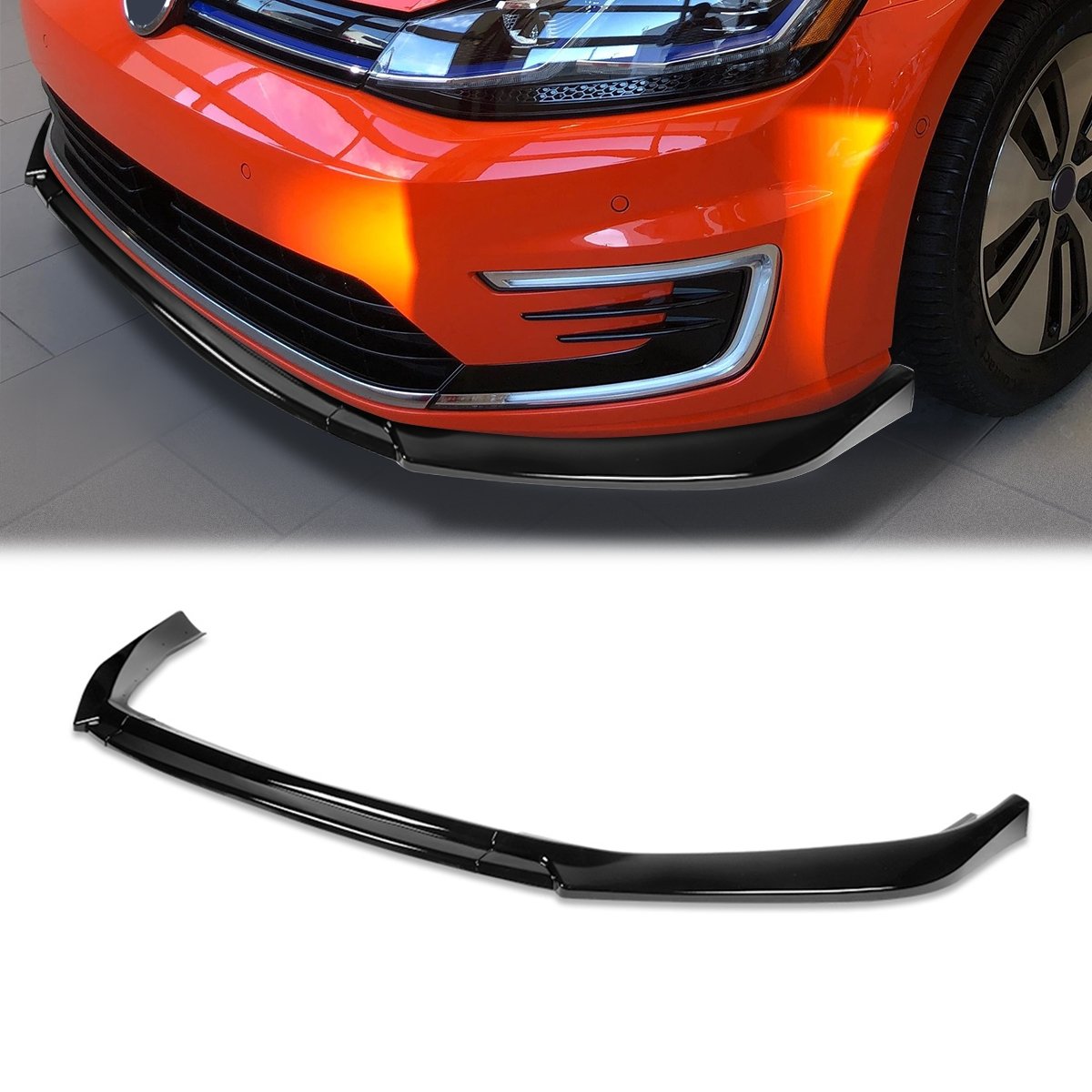 Stay Tuned Performance, 18-21 Volkswagen Golf Front Bumper Lip - 3 Pieces Design [Gloss Black]