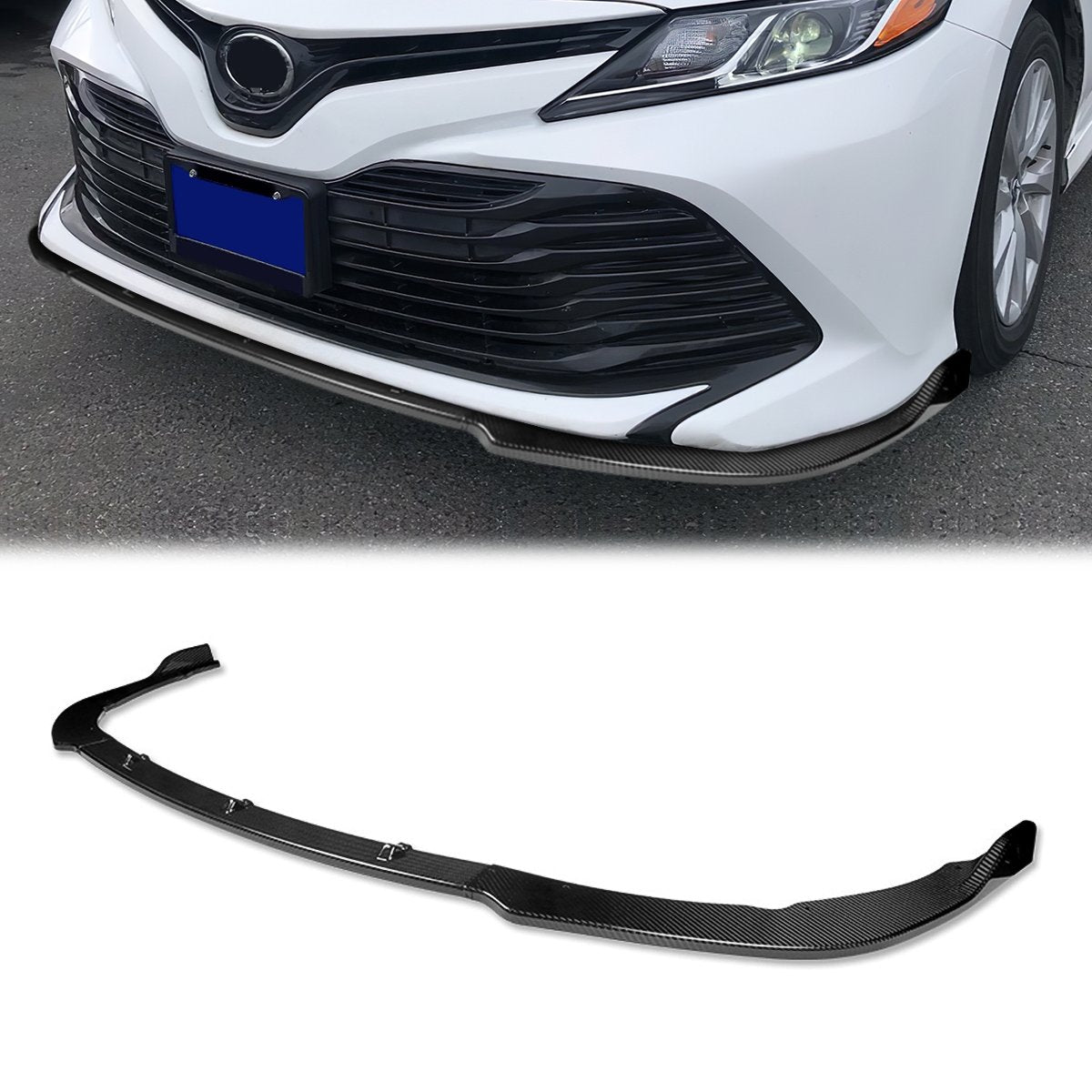 Stay Tuned Performance, 18-22 Toyota Camry SE XSE Front Bumper Lip - 3 Pieces Design [Carbon Fiber Look]