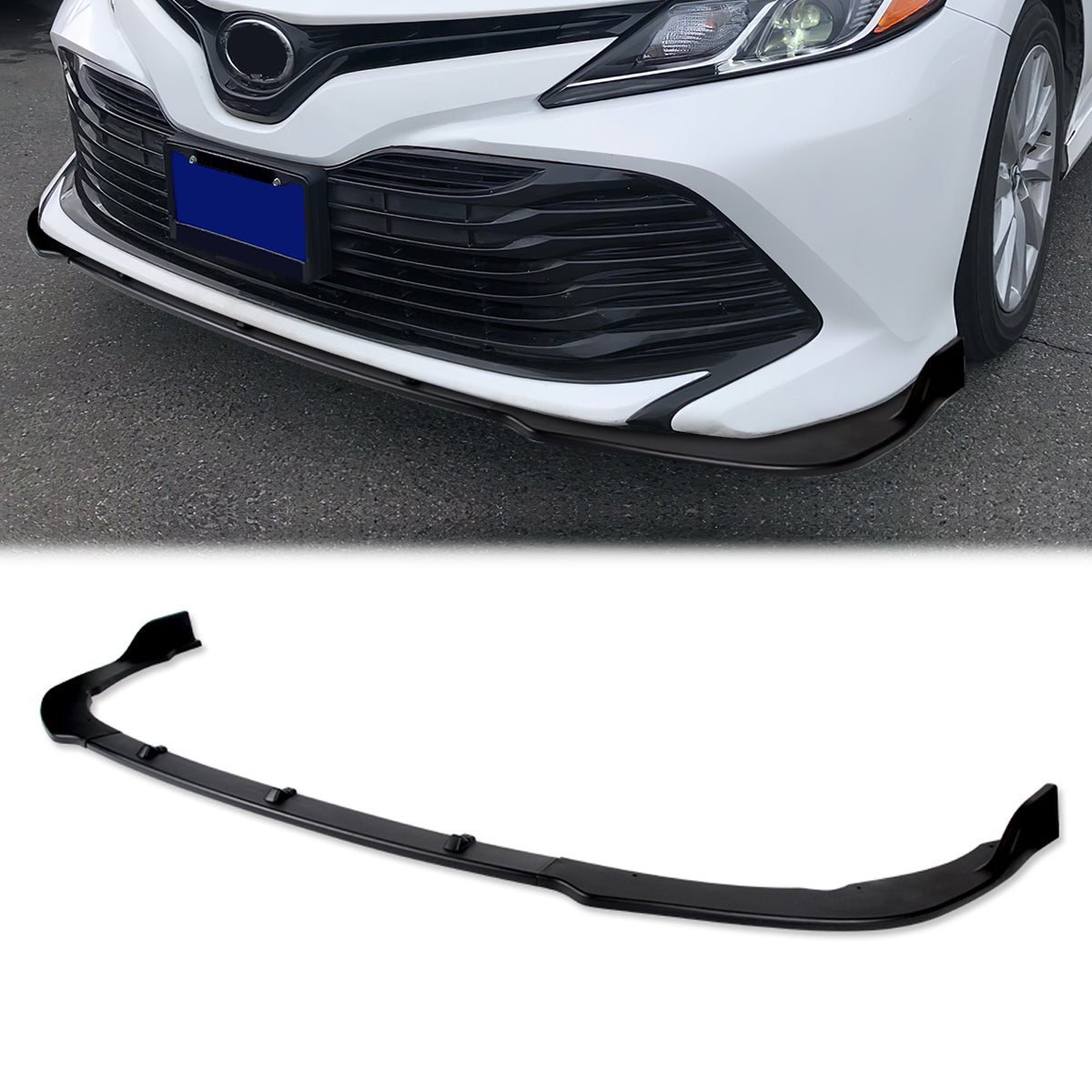 Stay Tuned Performance, 18-22 Toyota Camry SE XSE Front Bumper Lip - 3 Pieces Design [Matte Black]