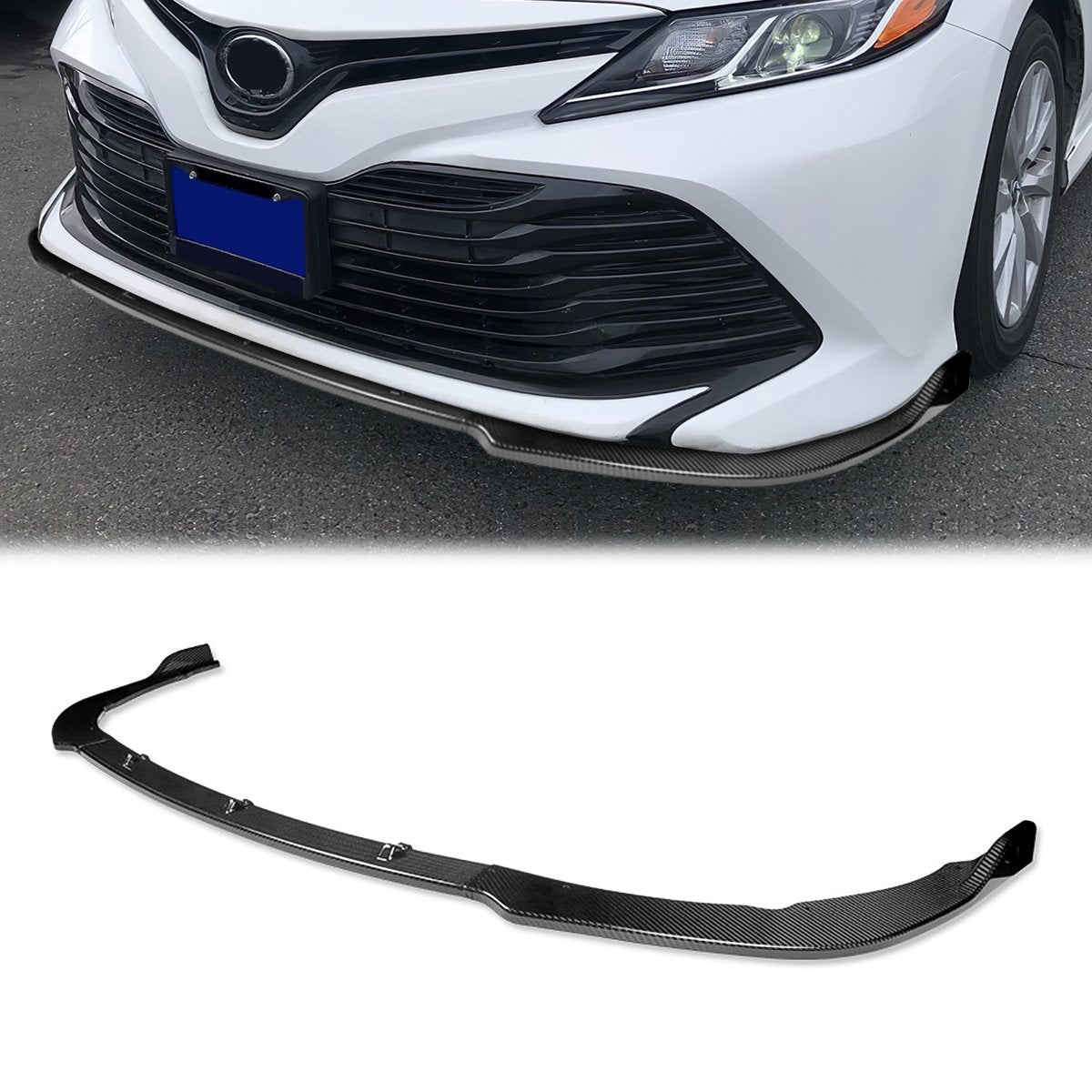 Stay Tuned Performance, 18-22 Toyota Camry SE XSE Front Bumper Lip - 3 Pieces Design [Real Carbon Fiber]