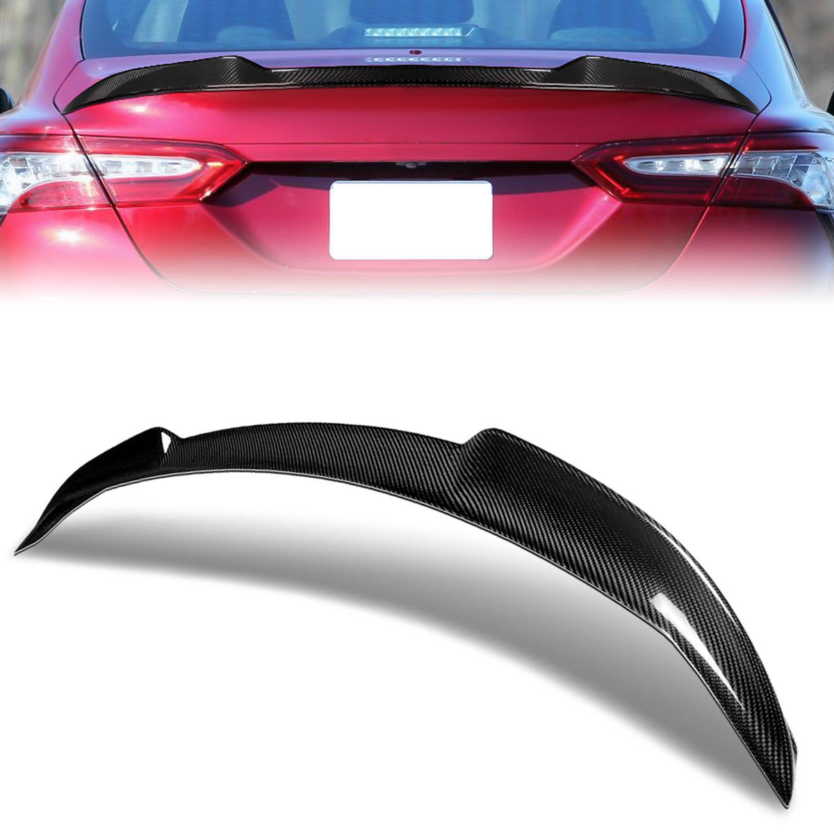 Stay Tuned Performance, 18-22 Toyota Camry V-Style Rear Trunk Lid Spoiler - Carbon Fiber