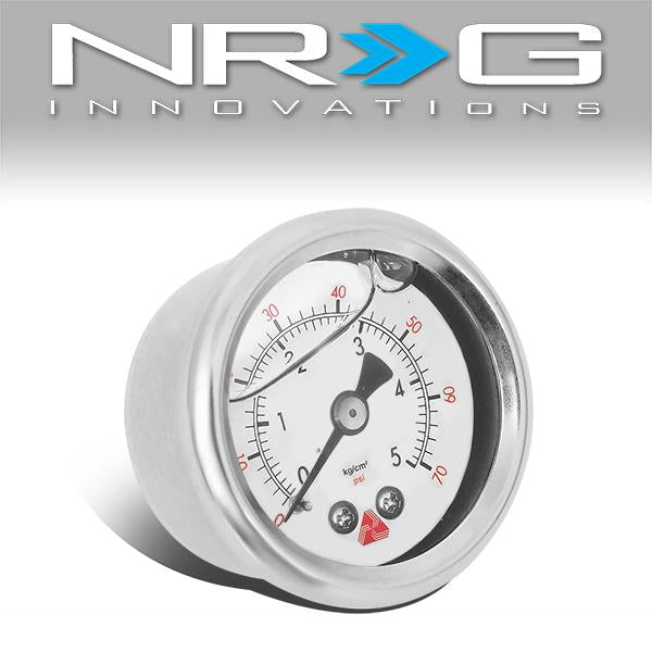 NRG Innovations, 1/8 NPT Threads Fuel Pressure Gauge - Stainless Steel Bezel - FRG-110G